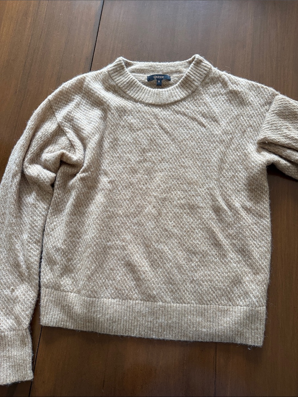 Quince Cream Knit Crewneck Sweater